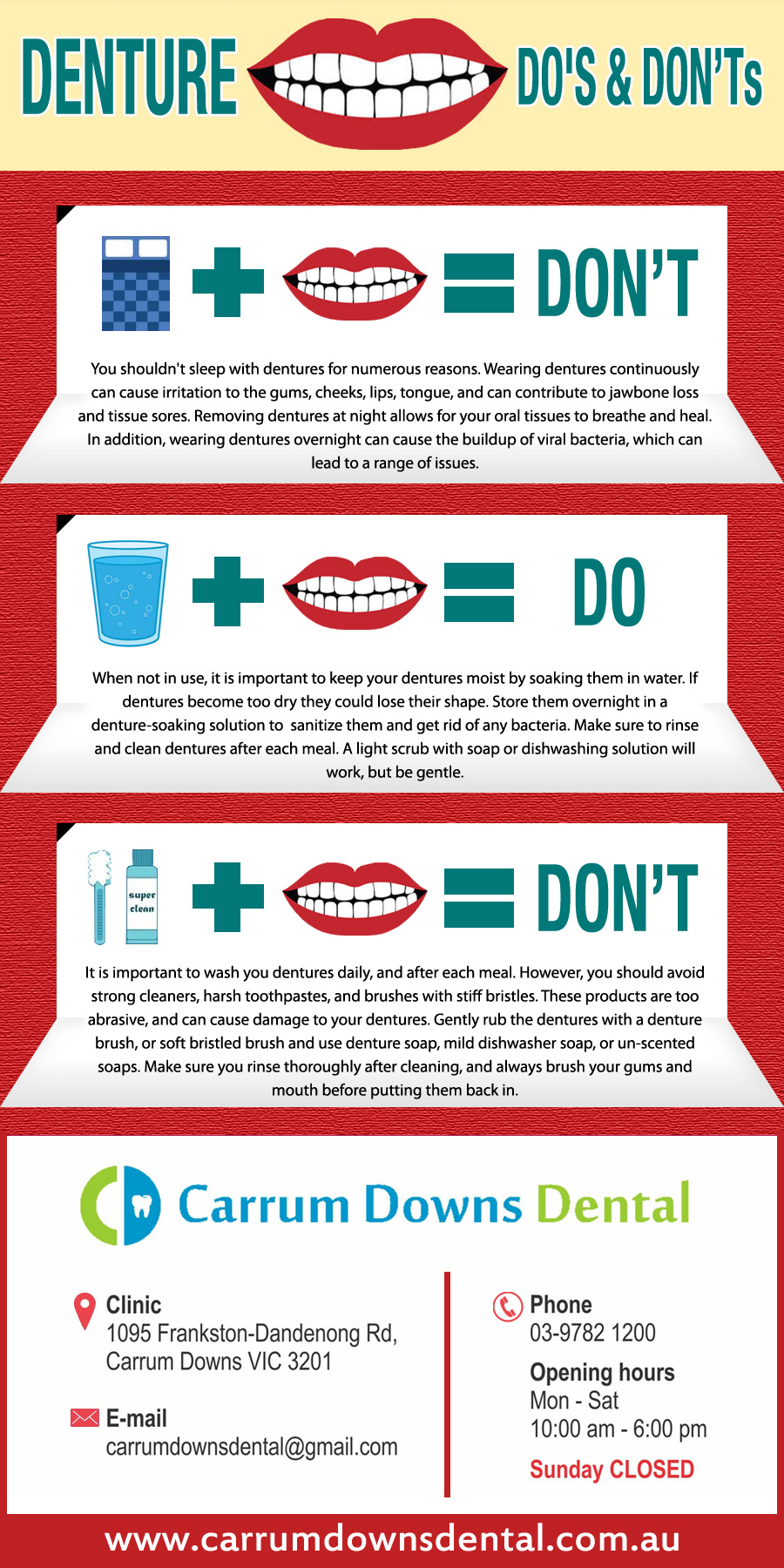 Dentures Do's and Don'ts Infographics